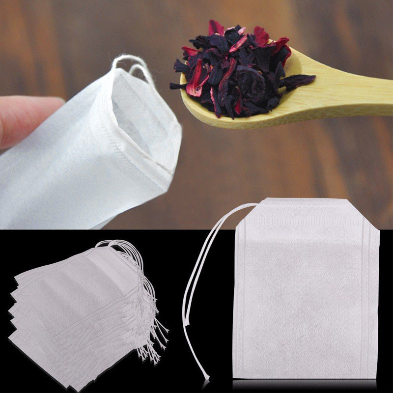 100PCS   ׸ ڿ Ƽ  ΰ      Ŀġ 11-568/100Pcs Paper Empty Draw String Teabags Heat Seal Filter Herb Loose Tea Bag Pouch 11-568